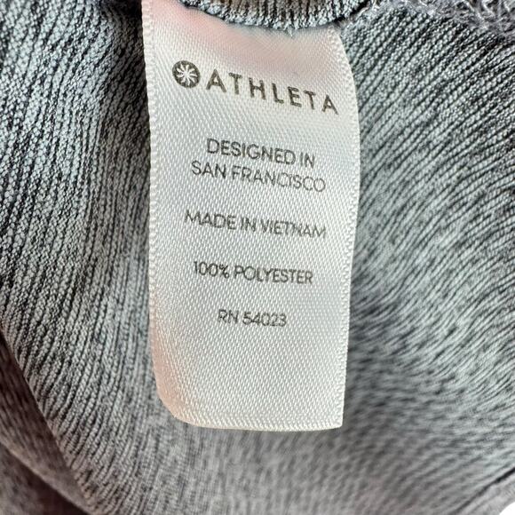 Athleta Gray Criss Cross Scoop Back Long Sleeve Lightweight Athletic Top Size S - Picture 5 of 6